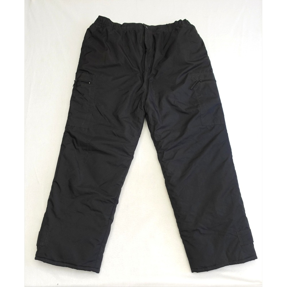 Swiss Alps Snow Pants Mens L Black Insulated Elastic Waist Ski Snowboard Winter